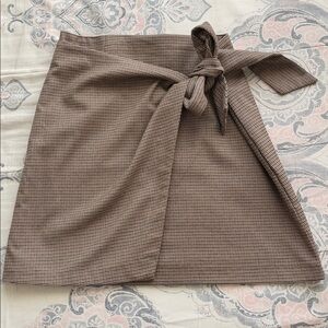 Rachel Zoe Women’s Houndstooth Side Wrap Brown Skirt